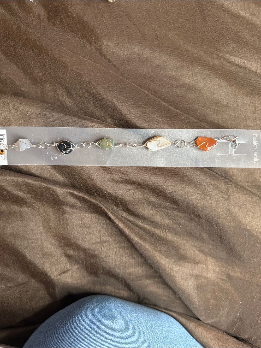#40–❤️5/$25❤️Multi-Stone Silver Tone Bracelet